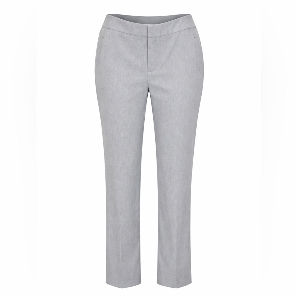 Eloquii Light Gray Tailored Dress Pants 20R High Rise Slim Straight Trouser